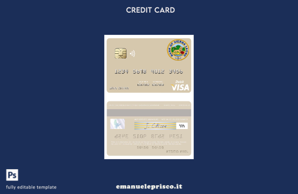 stile verificato Modello di carta di debito visto della Sierra Leone Bank of Sie